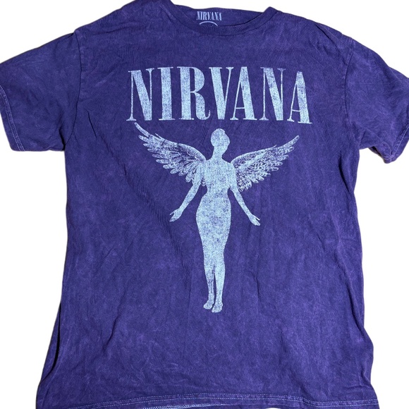 2 Nirvana In Utero T-Shirts, Live Concert '93, Purple & Pink, Unisex, Cotton, M - Picture 2 of 6